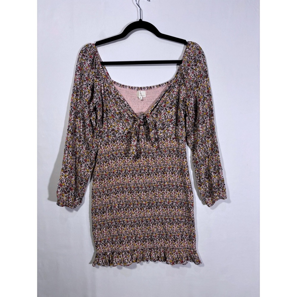 Dainty Cottagecore Lost + Wonder Smocked Floral Mini Dress Womens M Pink Floral